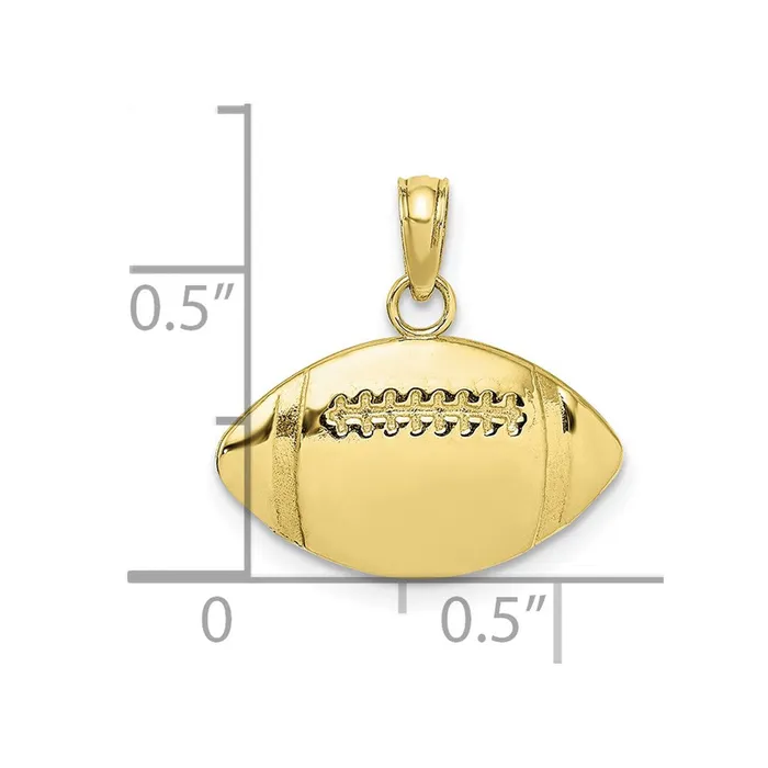 10K Engraveable Football Charm TreasureFineJewelers Charm Necklaces