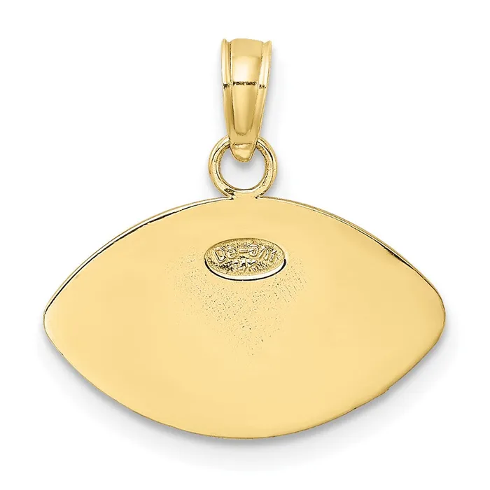 10K Engraveable Football Charm TreasureFineJewelers Charm Necklaces