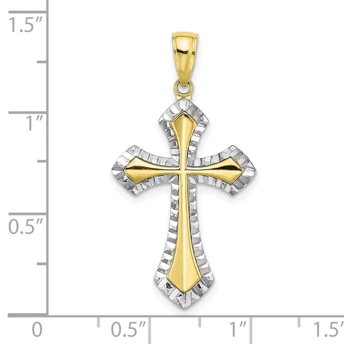 10K W Rhodium DC Reversible Cross Charm TreasureFineJewelers Charm Necklaces