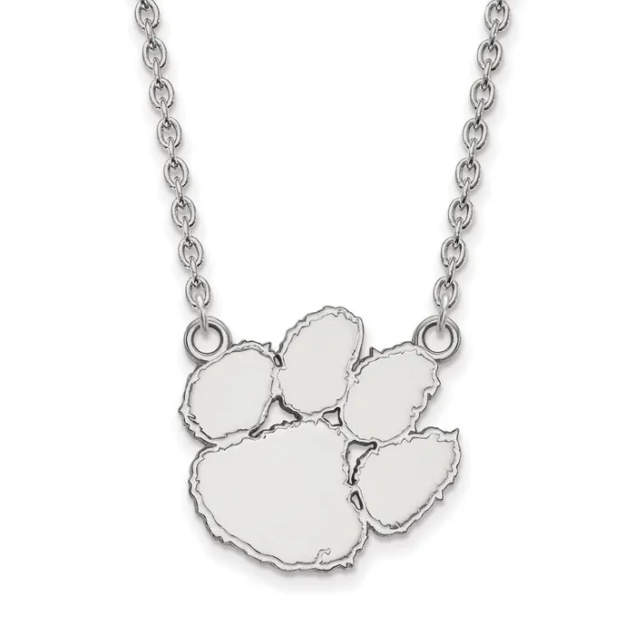 10K White Gold Clemson University Large Pendant wilth Necklace TreasureFineJewelers Necklaces 10K White Gold Clemson University Large Pendant wilth Necklace TreasureFineJewelers Necklaces