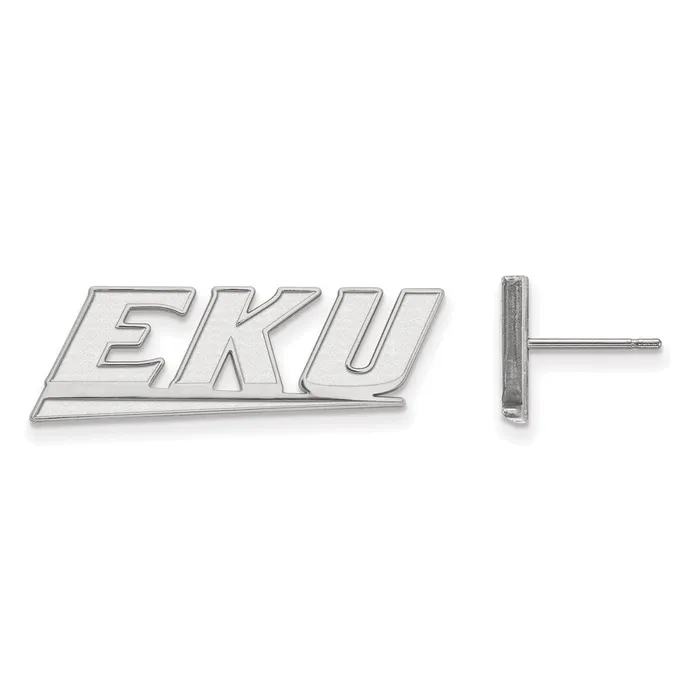 10K White Gold Eastern Kentucky University Small Post Earrings TreasureFineJewelers Earrings 10K White Gold Eastern Kentucky University Small Post Earrings TreasureFineJewelers Earrings