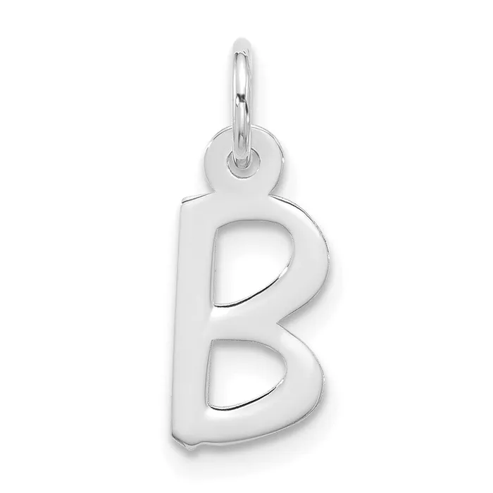10k White Gold Large Slanted Block Initial B Charm TreasureFineJewelers Charm Necklaces 10k White Gold Large Slanted Block Initial B Charm TreasureFineJewelers Charm Necklaces