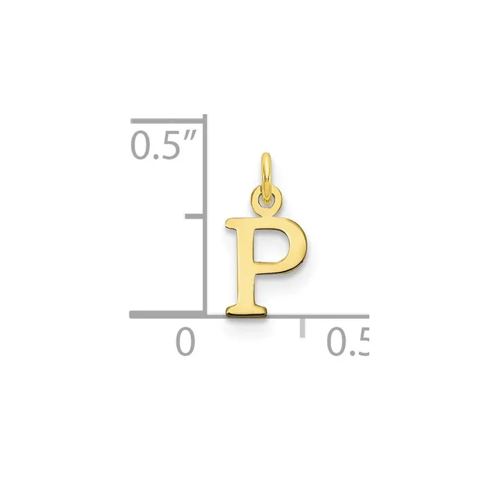 10k Yellow Gold Cutout Letter P Initial Charm TreasureFineJewelers Charm Necklaces