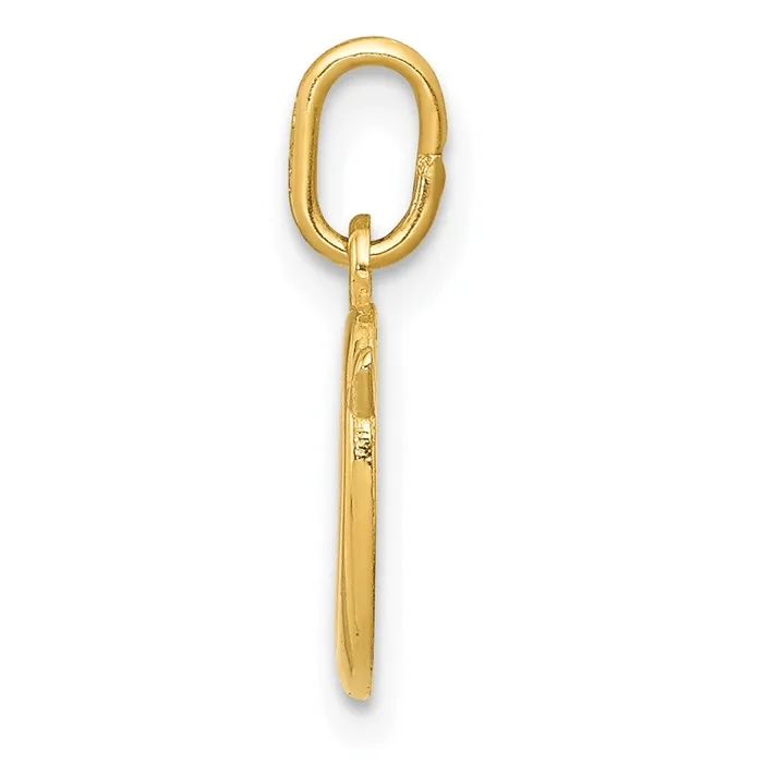 10k Yellow Gold Letter o Initial Charm TreasureFineJewelers Charm Necklaces