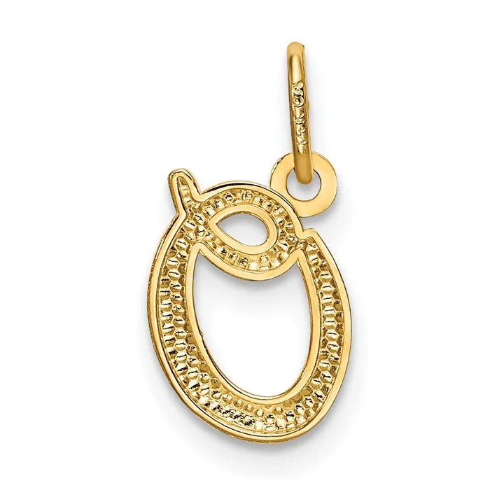 10k Yellow Gold Letter o Initial Charm TreasureFineJewelers Charm Necklaces