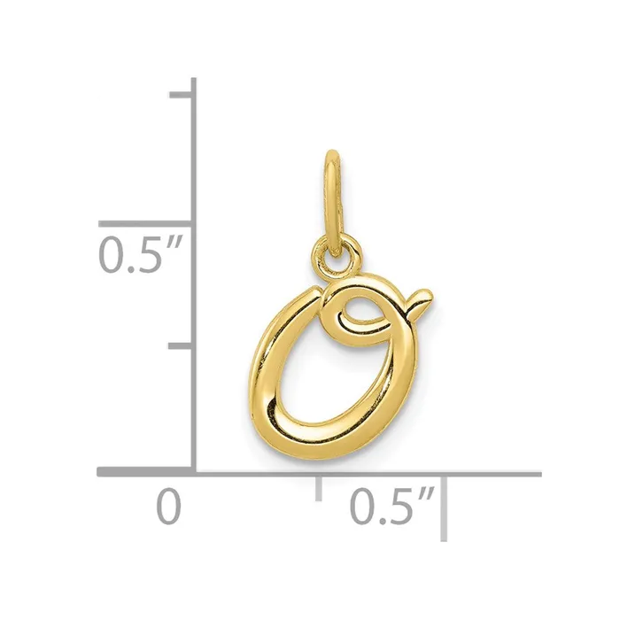 10k Yellow Gold Letter o Initial Charm TreasureFineJewelers Charm Necklaces