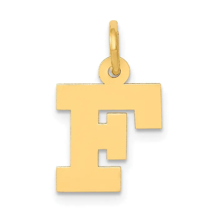 10k Yellow Gold Small Block Initial F Charm TreasureFineJewelers Charm Necklaces 10k Yellow Gold Small Block Initial F Charm TreasureFineJewelers Charm Necklaces