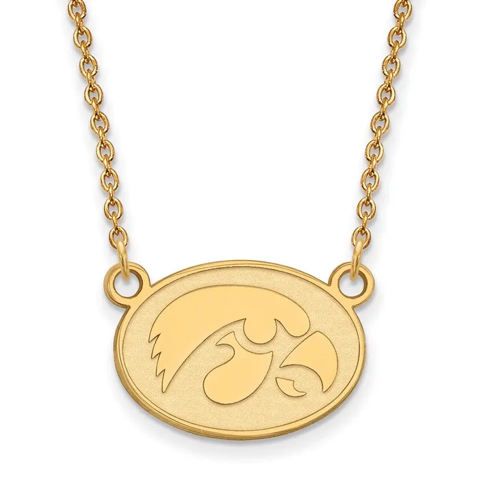 10K Yellow Gold University of Iowa Small Pendant with Necklace TreasureFineJewelers Necklaces 10K Yellow Gold University of Iowa Small Pendant with Necklace TreasureFineJewelers Necklaces