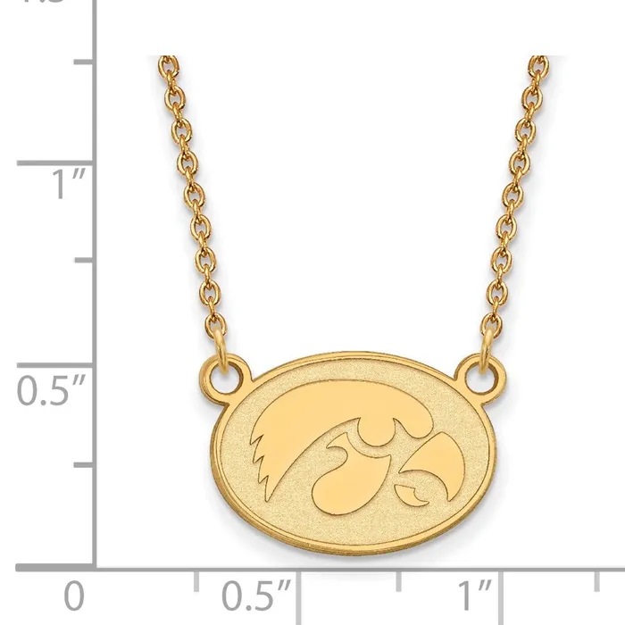 10K Yellow Gold University of Iowa Small Pendant with Necklace TreasureFineJewelers Necklaces