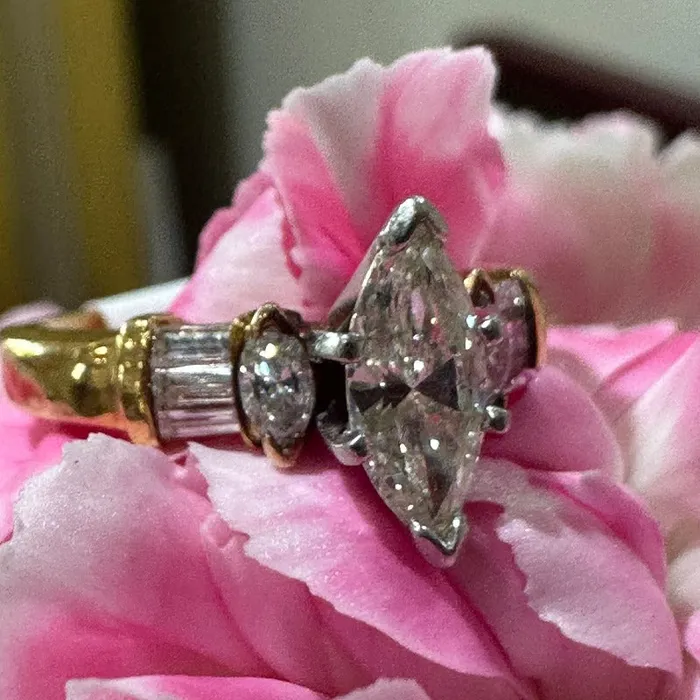 14 Karat Yellow Gold Marquis Cut Diamond Ring 10000536 ONeills Estate Jewelry Rings 14 Karat Yellow Gold Marquis Cut Diamond Ring 10000536 ONeills Estate Jewelry Rings