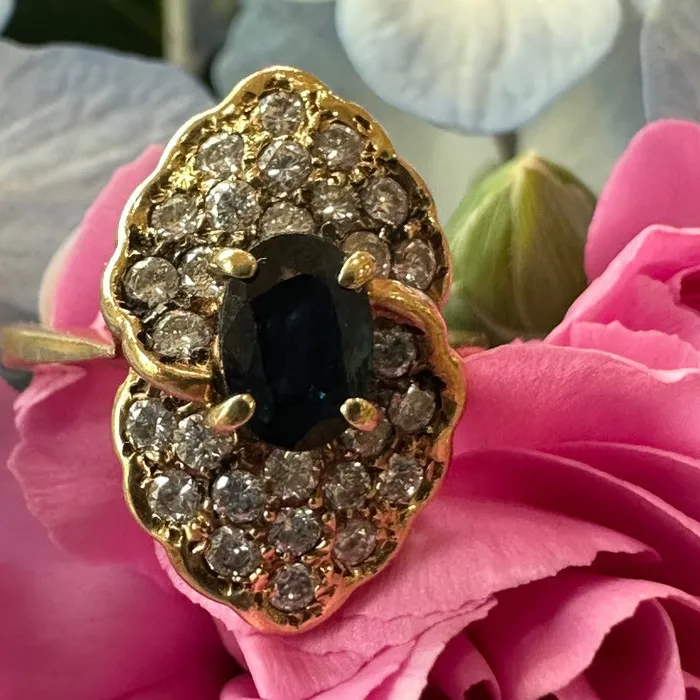 14 Karat Yellow Gold Sapphire and Diamond Ring 20001881 ONeills Estate Jewelry Rings 14 Karat Yellow Gold Sapphire and Diamond Ring 20001881 ONeills Estate Jewelry Rings