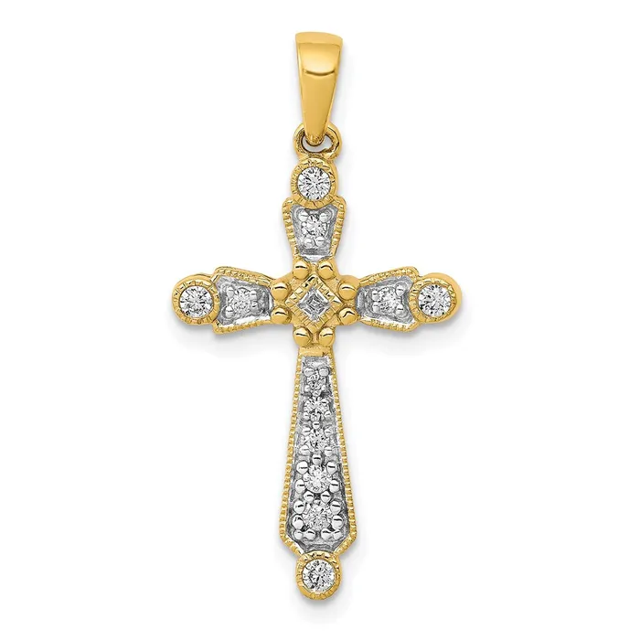 14k 15ct Diamond Cross Pendant TreasureFineJewelers Necklaces
