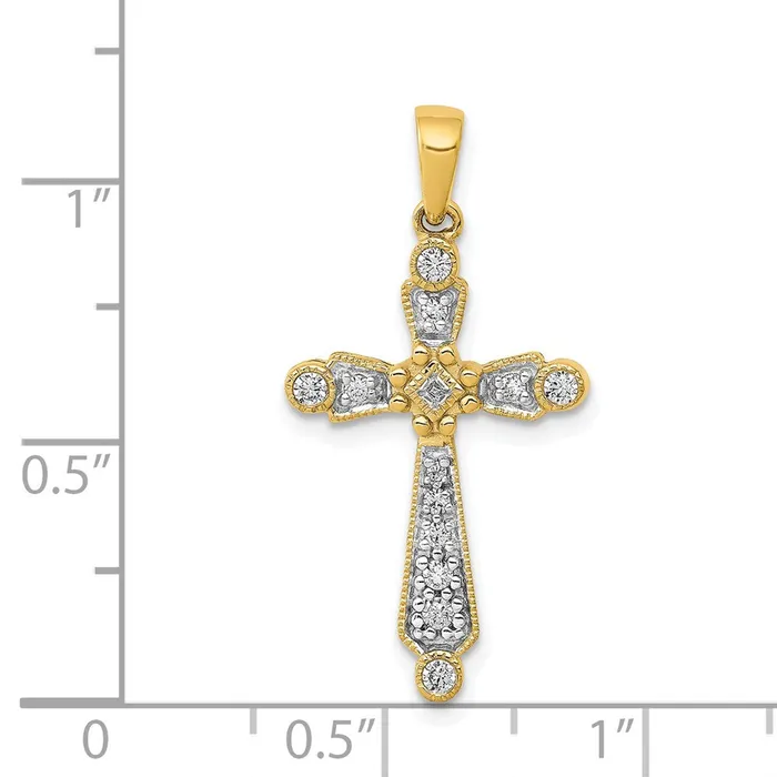 14k 15ct Diamond Cross Pendant TreasureFineJewelers Necklaces