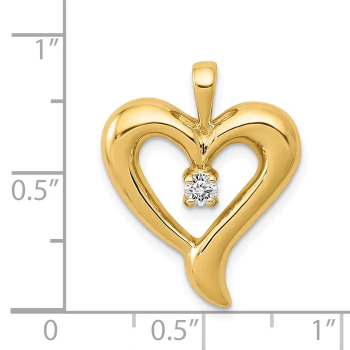 14k AA Diamond Heart Pendant TreasureFineJewelers Necklaces