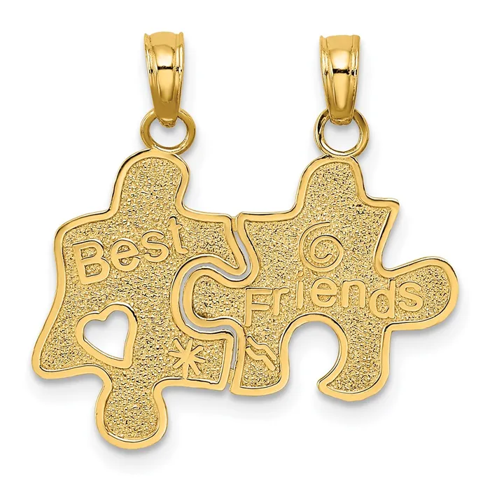 14K BEST FRIENDS Breakapart Puzzle Pieces Charm TreasureFineJewelers Charm Necklaces 14K BEST FRIENDS Breakapart Puzzle Pieces Charm TreasureFineJewelers Charm Necklaces