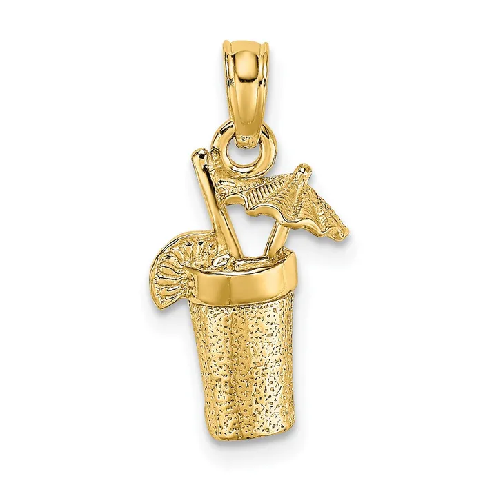 14K Cocktail Drink w Umbrella Charm TreasureFineJewelers Charm Necklaces 14K Cocktail Drink w Umbrella Charm TreasureFineJewelers Charm Necklaces
