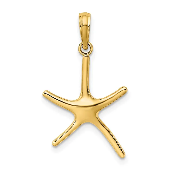 14K Dancing Starfish Charm TreasureFineJewelers Charm Necklaces