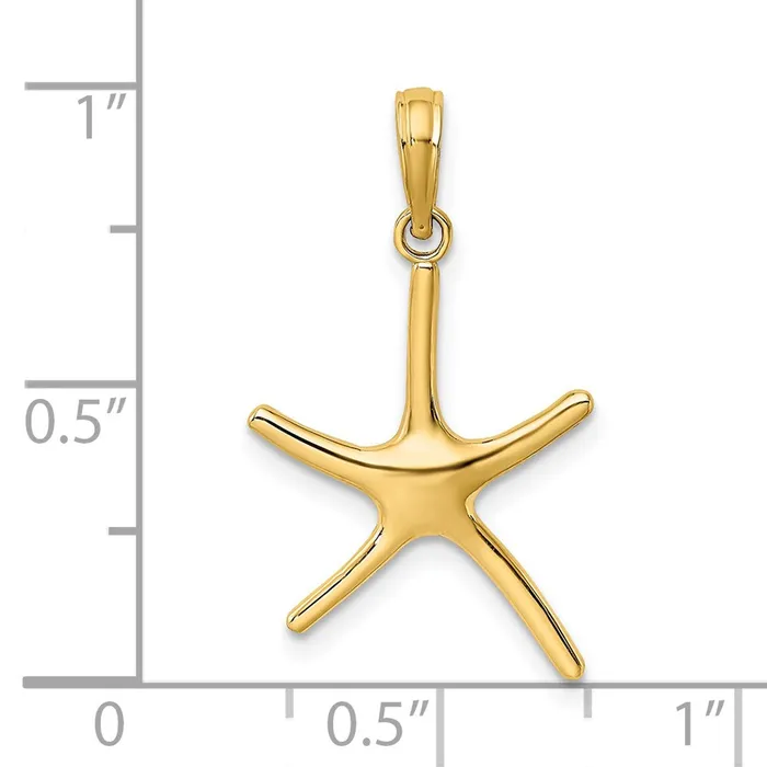 14K Dancing Starfish Charm TreasureFineJewelers Charm Necklaces