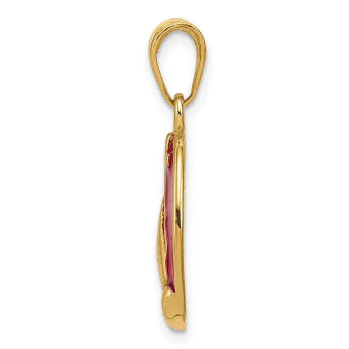 14K Red Enamel Praying Hands and Cross Pendant TreasureFineJewelers Necklaces