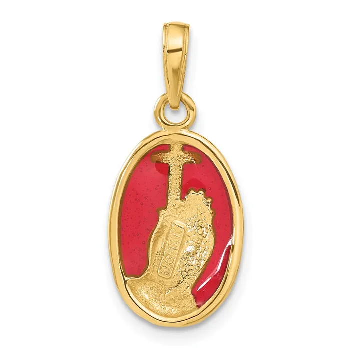 14K Red Enamel Praying Hands and Cross Pendant TreasureFineJewelers Necklaces