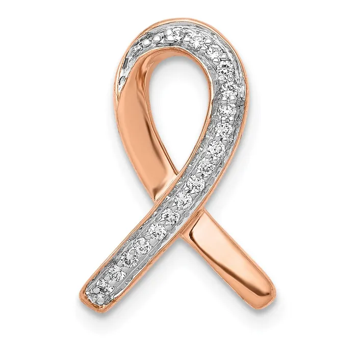 14k Rose Gold Diamond Awareness Chain Slide TreasureFineJewelers Necklaces 14k Rose Gold Diamond Awareness Chain Slide TreasureFineJewelers Necklaces