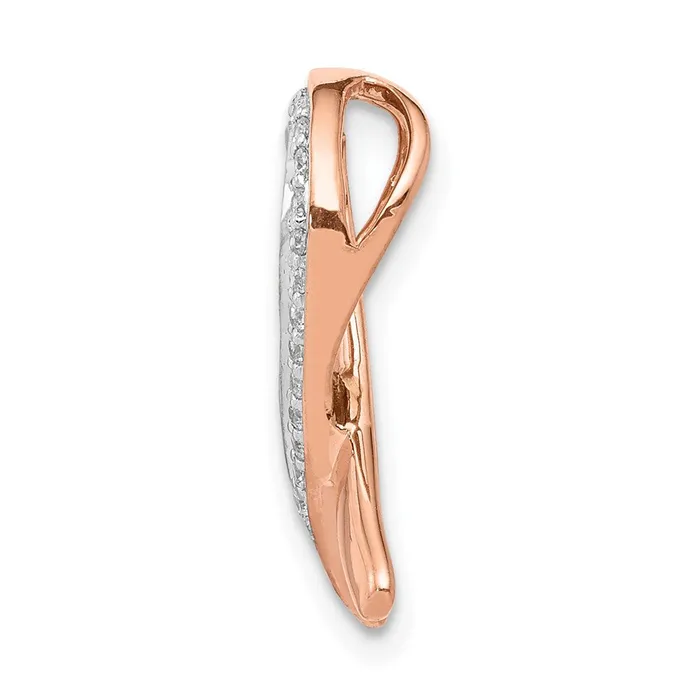 14k Rose Gold Diamond Awareness Chain Slide TreasureFineJewelers Necklaces
