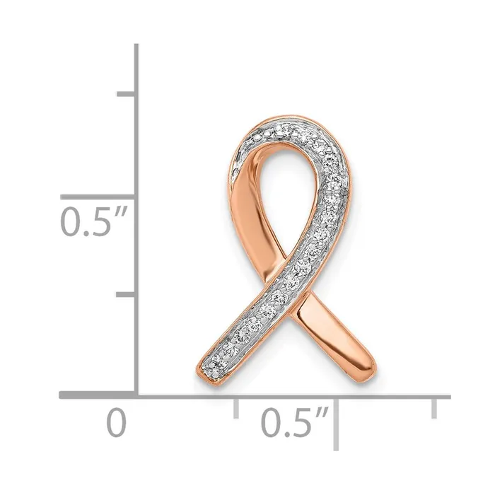 14k Rose Gold Diamond Awareness Chain Slide TreasureFineJewelers Necklaces