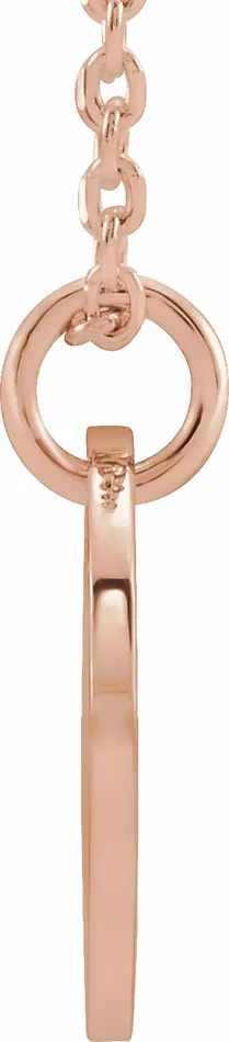 14K Rose Gold Initial G 10 mm Disc 1618 Necklace TreasureFineJewelers Necklaces