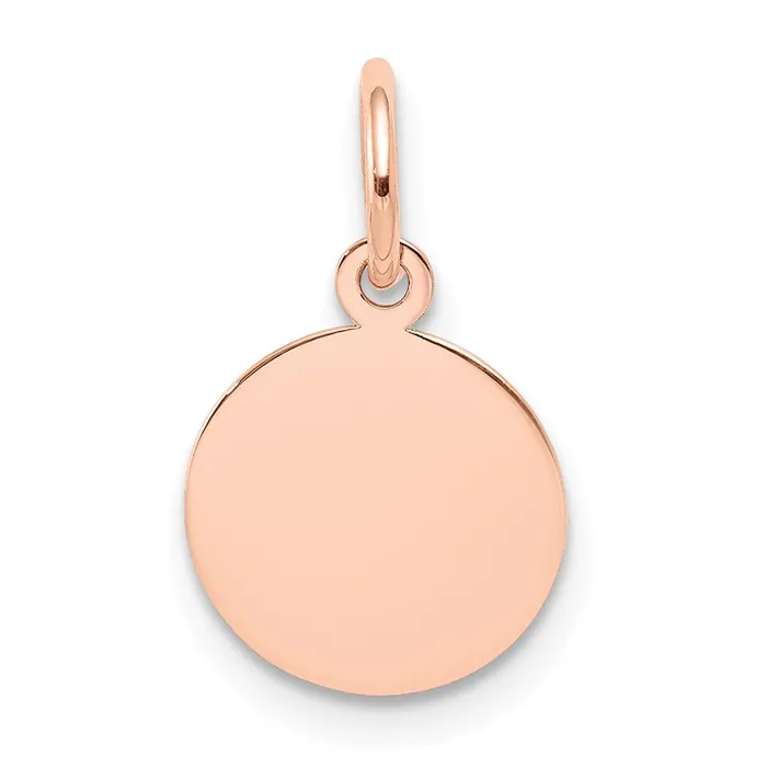 14k Rose Gold Plain 013 Gauge Circular Engraveable Disc Charm TreasureFineJewelers Charm Necklaces 14k Rose Gold Plain 013 Gauge Circular Engraveable Disc Charm TreasureFineJewelers Charm Necklaces