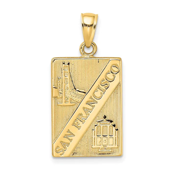14K SAN FRANCISCO Reversible Charm TreasureFineJewelers Charm Necklaces