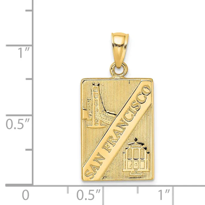 14K SAN FRANCISCO Reversible Charm TreasureFineJewelers Charm Necklaces