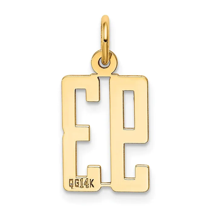 14k Small Elongated Number 93 Charm TreasureFineJewelers Charm Necklaces
