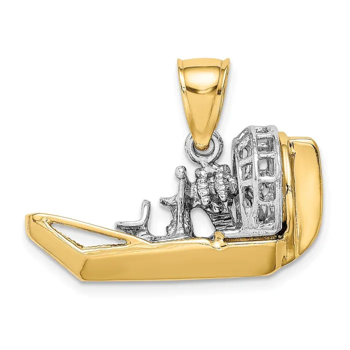 14k TwoTone 3D Airboat Charm TreasureFineJewelers Charm Necklaces