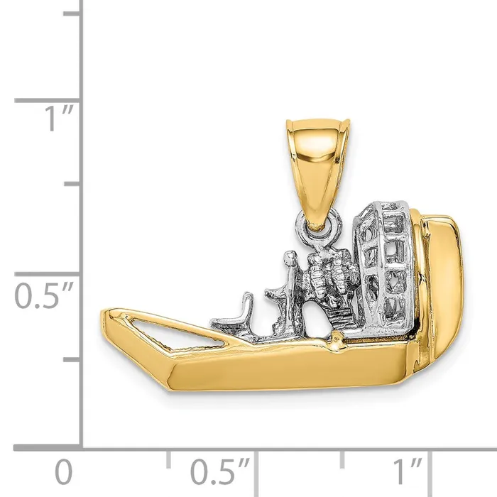 14k TwoTone 3D Airboat Charm TreasureFineJewelers Charm Necklaces
