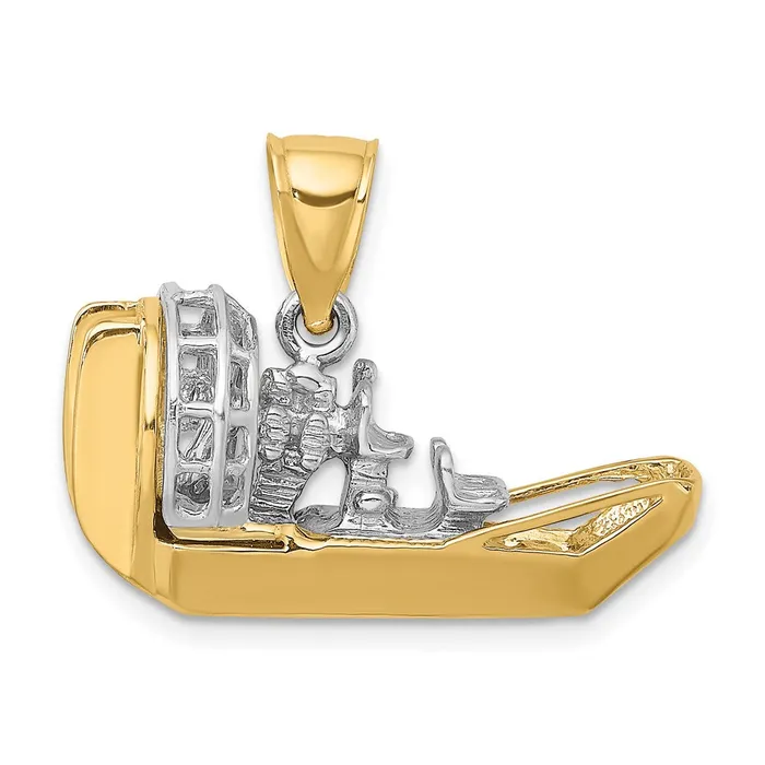 14k TwoTone 3D Airboat Charm TreasureFineJewelers Charm Necklaces