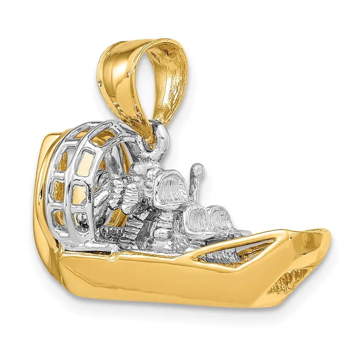 14k TwoTone 3D Airboat Charm TreasureFineJewelers Charm Necklaces