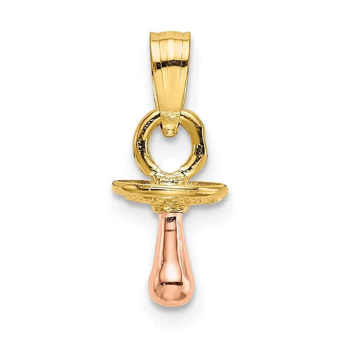 14k TwoTone 3D Pacifier Charm TreasureFineJewelers Charm Necklaces