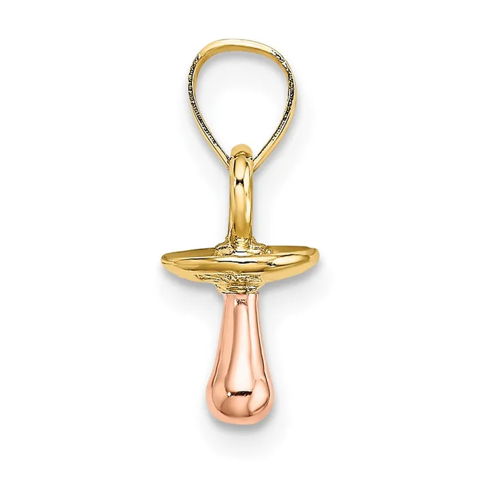14k TwoTone 3D Pacifier Charm TreasureFineJewelers Charm Necklaces