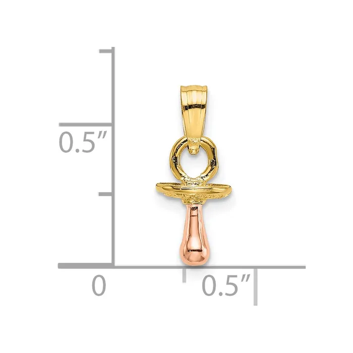 14k TwoTone 3D Pacifier Charm TreasureFineJewelers Charm Necklaces