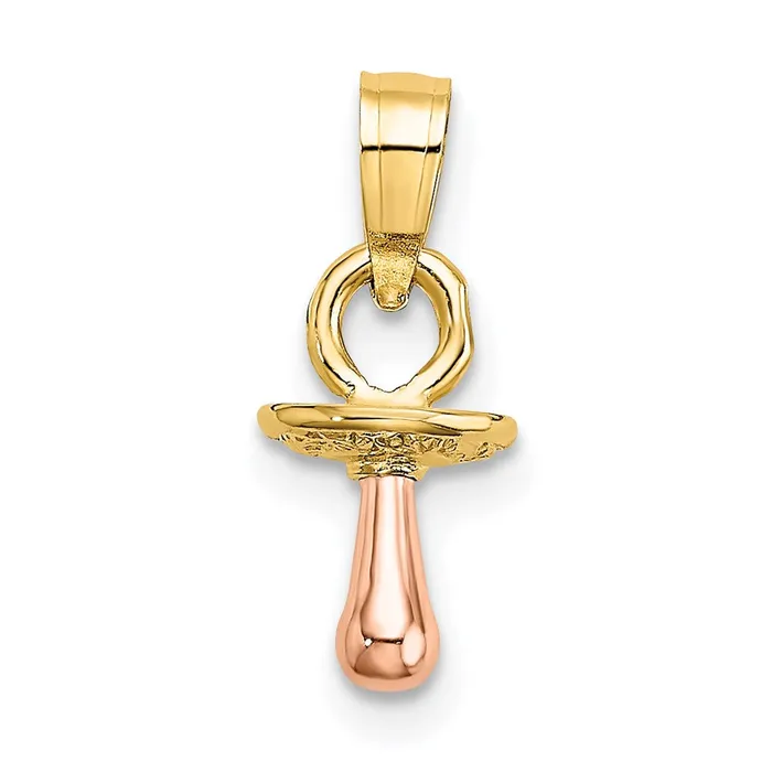 14k TwoTone 3D Pacifier Charm TreasureFineJewelers Charm Necklaces