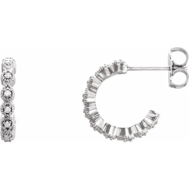 14K White 110 CTW Diamond Hoop Earrings TreasureFineJewelers Earrings