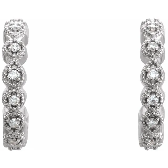 14K White 110 CTW Diamond Hoop Earrings TreasureFineJewelers Earrings