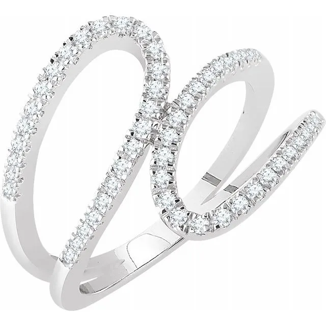 14K White 13 CTW Natural Diamond Freeform Ring TreasureFineJeweler Rings 14K White 13 CTW Natural Diamond Freeform Ring TreasureFineJeweler Rings