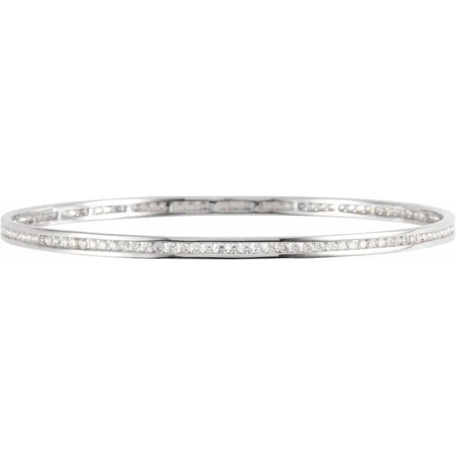 14K White 2 14 CTW Diamond Stackable Bangle 8 Bracelet TreasureFineJewelers Bracelets 14K White 2 14 CTW Diamond Stackable Bangle 8 Bracelet TreasureFineJewelers Bracelets