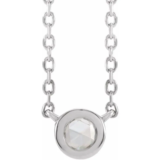 14K White Gold 13 CT Rose GoldCut Natural Diamond BezelSet 18 Necklace TreasureFineJewelers Necklaces 14K White Gold 13 CT Rose GoldCut Natural Diamond BezelSet 18 Necklace TreasureFineJewelers Necklaces