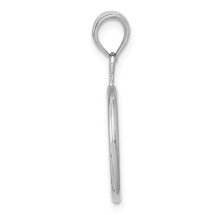 14k White Gold 3D Polished Peace Sign Charm TreasureFineJewelers Charm Necklaces