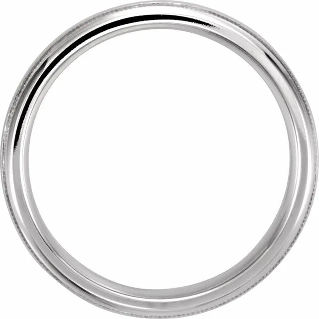 14K White Gold 4 mm Half Round ComfortFit Band With Milgrain TreasureFineJewelers Rings