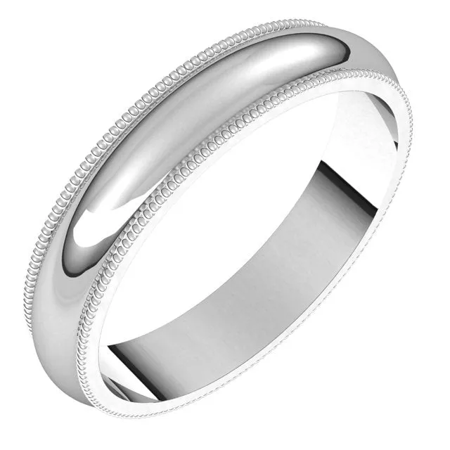 14K White Gold 4 mm Milgrain Half Round Wedding Band TreasureFineJewelers Rings 14K White Gold 4 mm Milgrain Half Round Wedding Band TreasureFineJewelers Rings