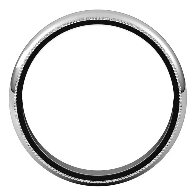 14K White Gold 4 mm Milgrain Half Round Wedding Band TreasureFineJewelers Rings