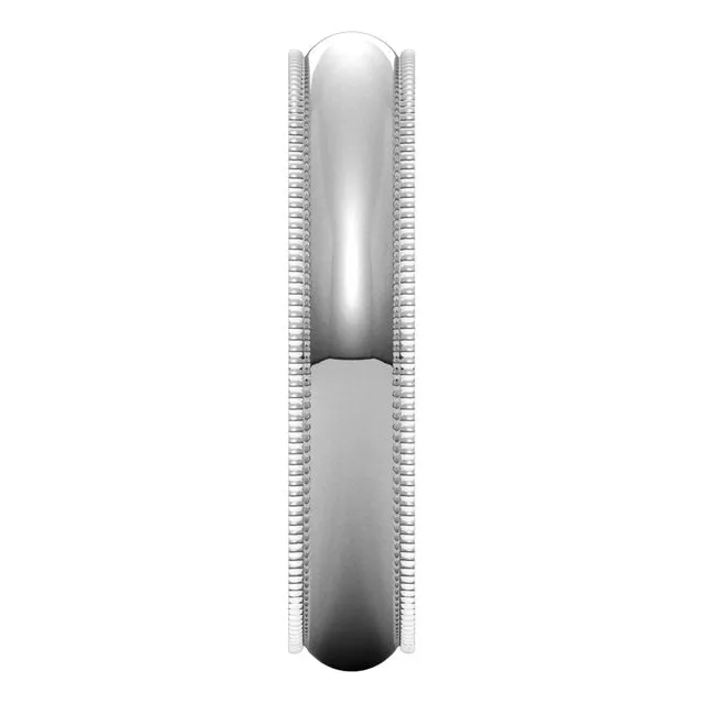 14K White Gold 4 mm Milgrain Half Round Wedding Band TreasureFineJewelers Rings